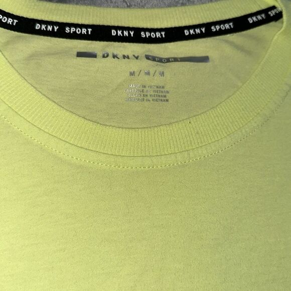 DKNY Sport Neon Yellow Tee T-shirt Shirt Top Crop Short Women’s Medium M NWT - Picture 5 of 5